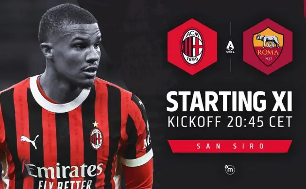 official starting xis milan roma