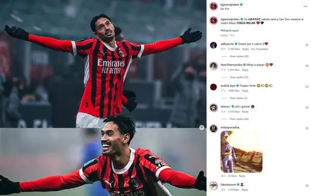 Reijnders reaction Milan-Empoli
