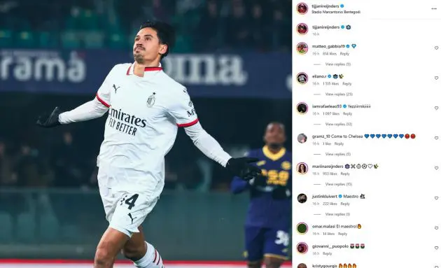 Tijjani Reijnders react Verona-Milan