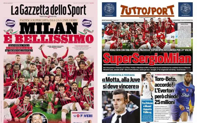 front pages italy 7 january