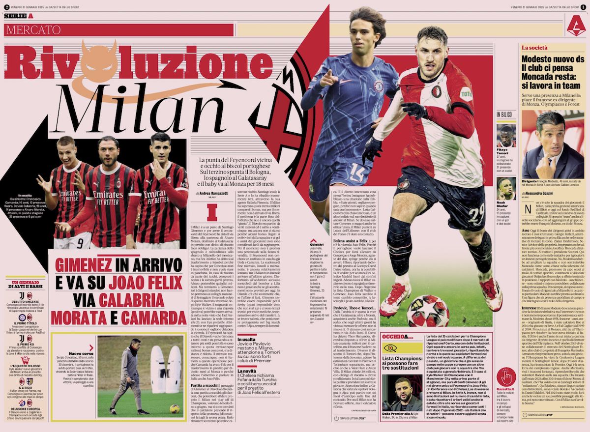 gazzetta dello sport 30 january