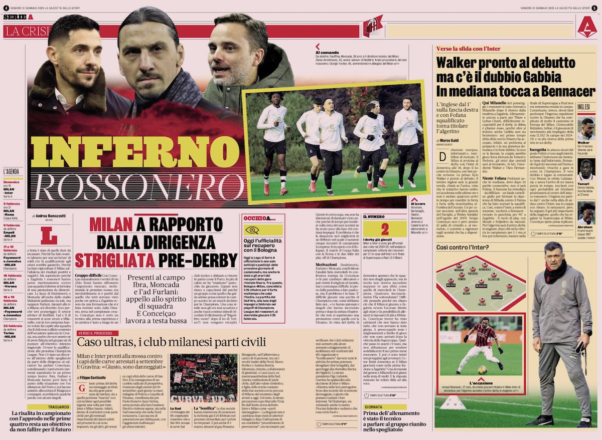gazzetta dello sport 31 january
