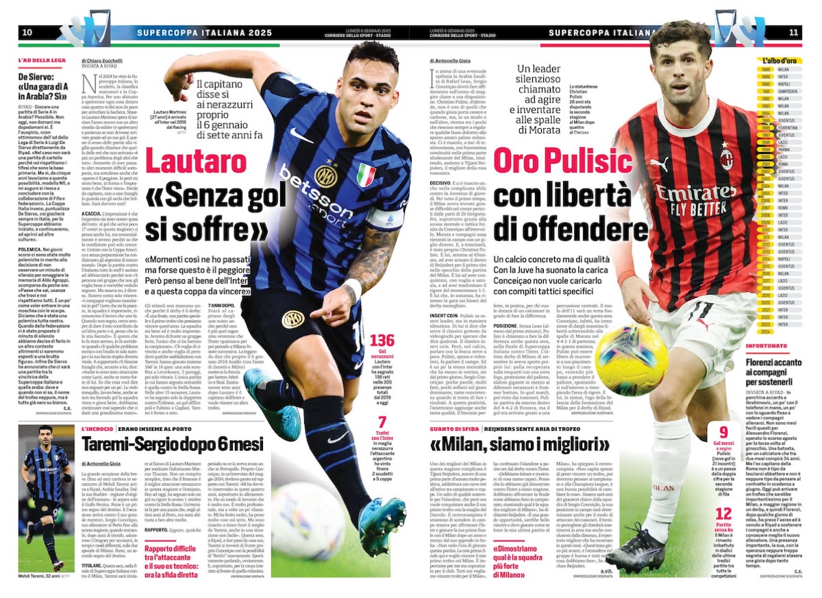pulisic corriere dello sport derby