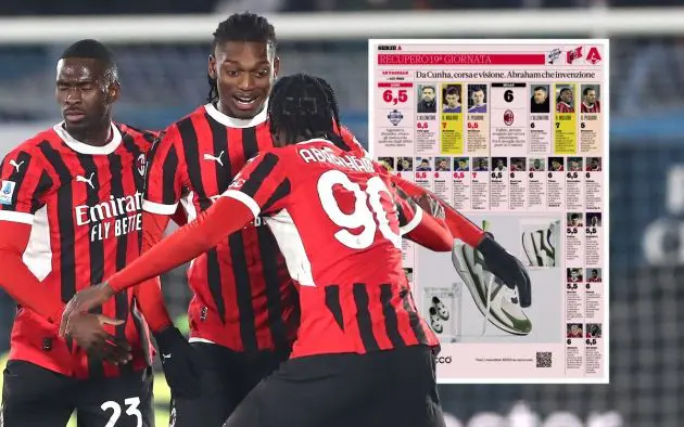 Fikayo Tomori, Rafael Leao and Tammy Abraham of AC Milan