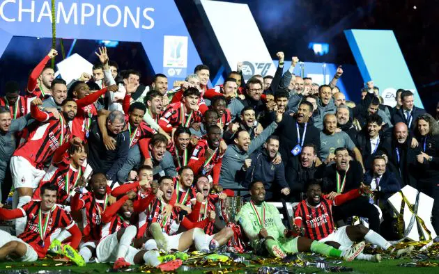 ac milan supercoppa italiana trophy