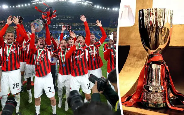 ac milan supercoppa trophy
