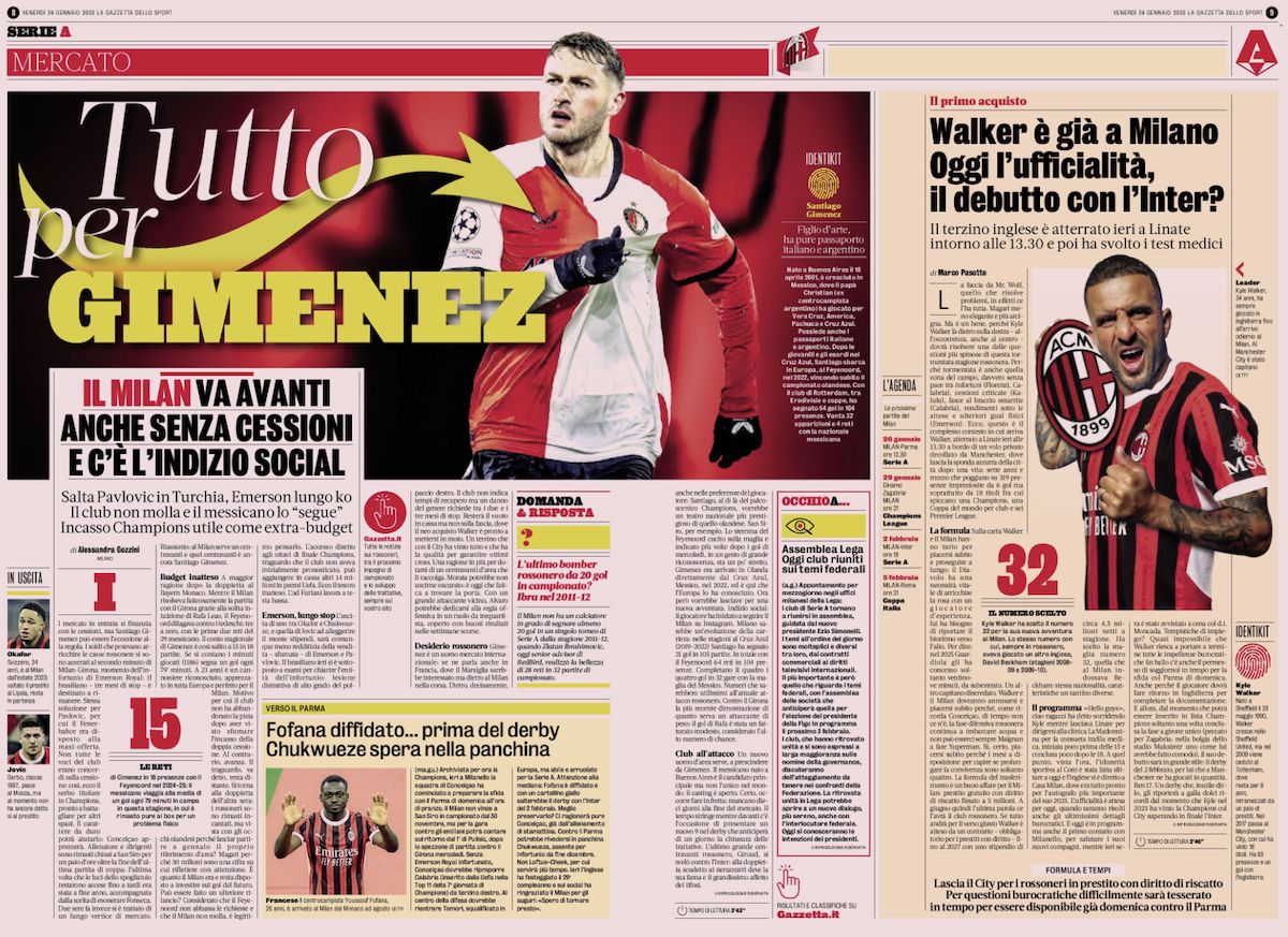 gazzetta all in for gimenez