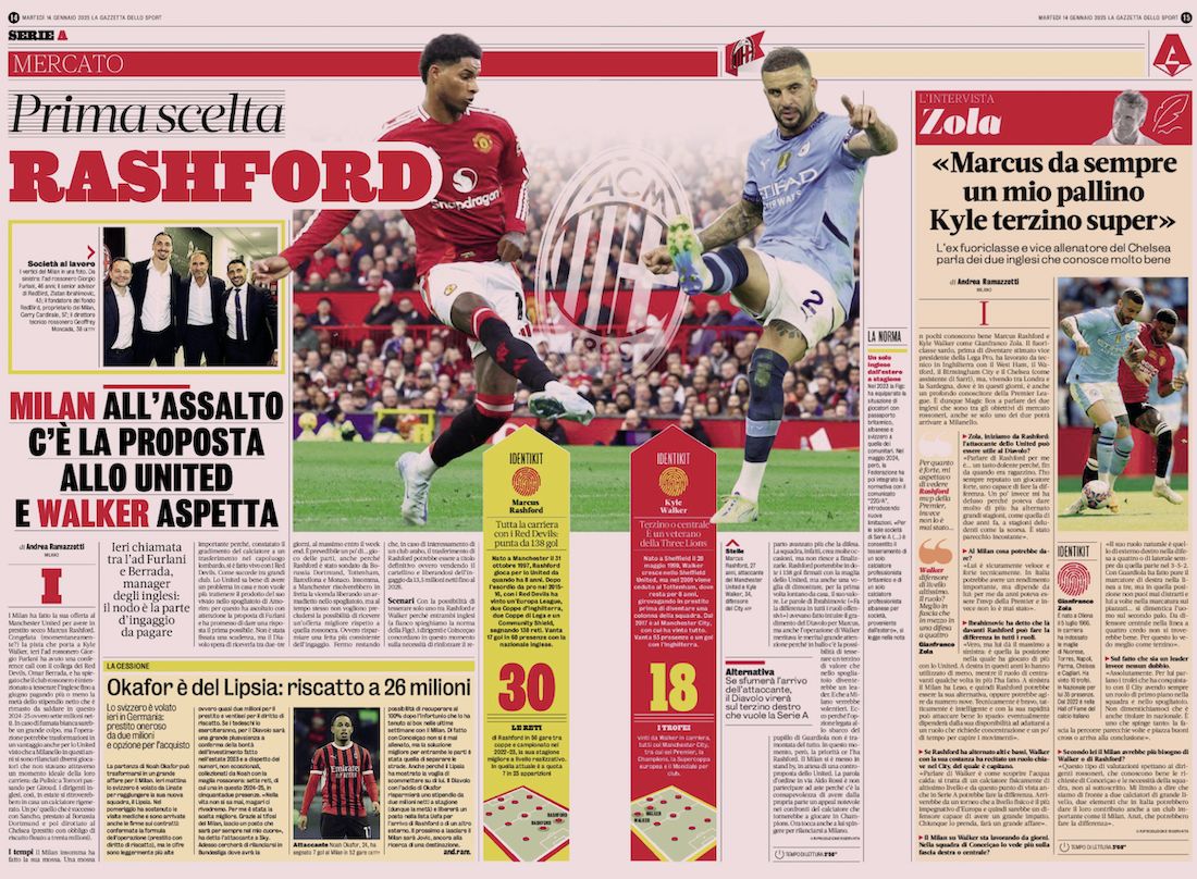 gazzetta first offer rashford