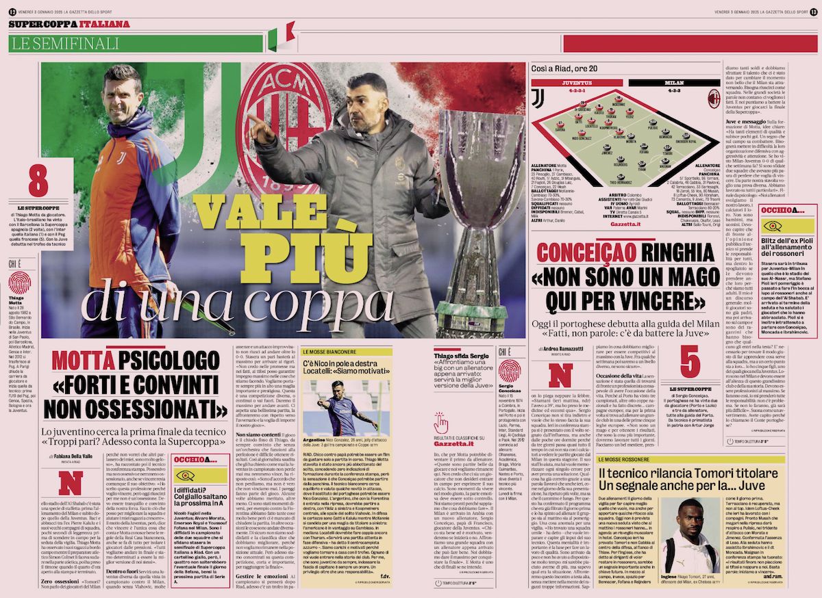 la gazzetta dello sport 3 jan