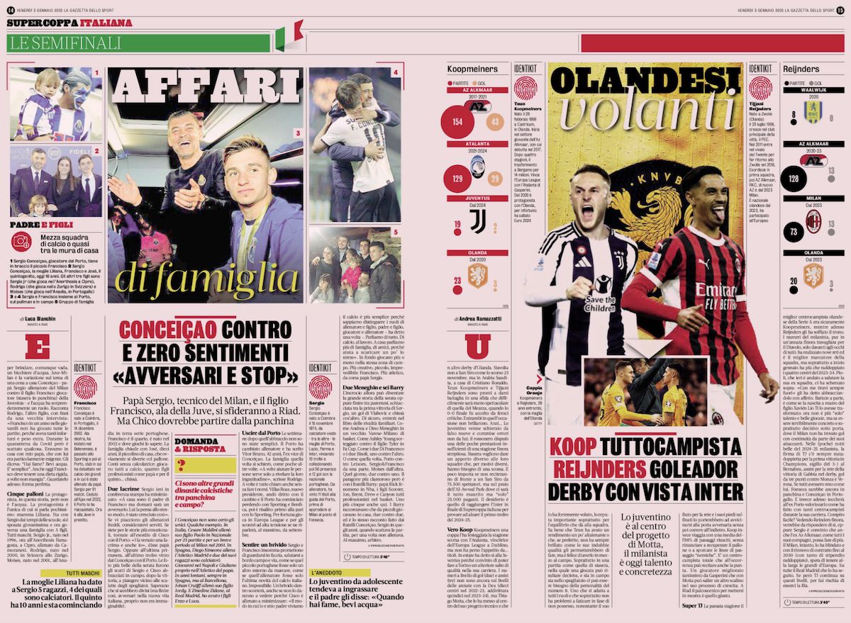 la gazzetta dello sport 3 january