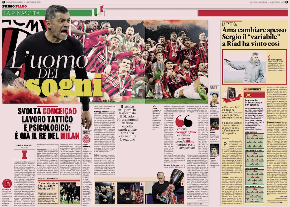 la gazzetta dello sport 8 january