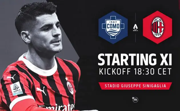 como ac milan official starting xis