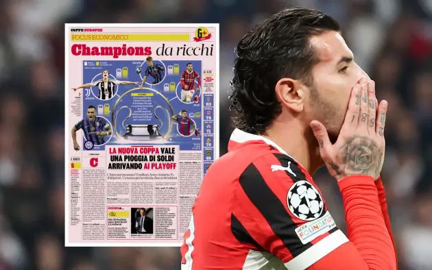 Theo Hermandez of AC Milan reacts during the UEFA Champions League