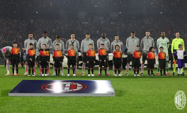 AC Milan players pre Feyenoord
