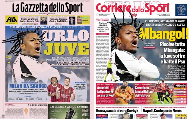 front pages 12 february