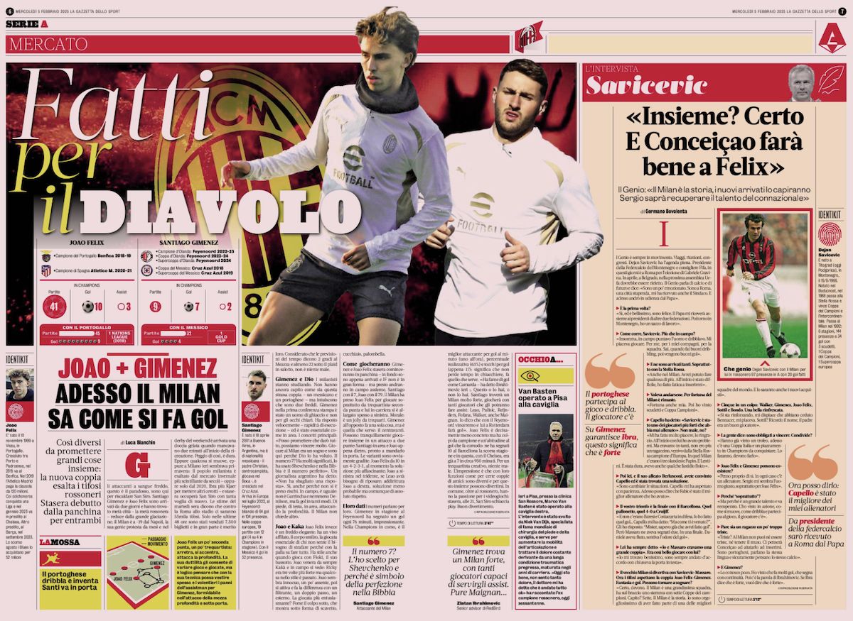 gazzetta dello sport 5 february