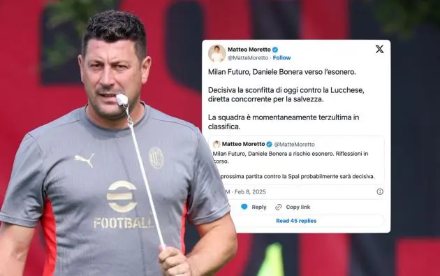Daniele Bonera Head Coach of Milan Futuro