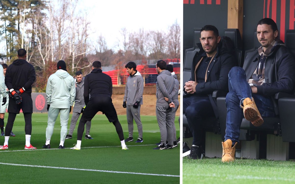 Zlatan Ibrahimovic and AC Milan chief scout Geoffrey Moncada