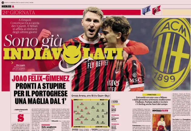 Gimenez and Joao Felix empoli Gazzetta