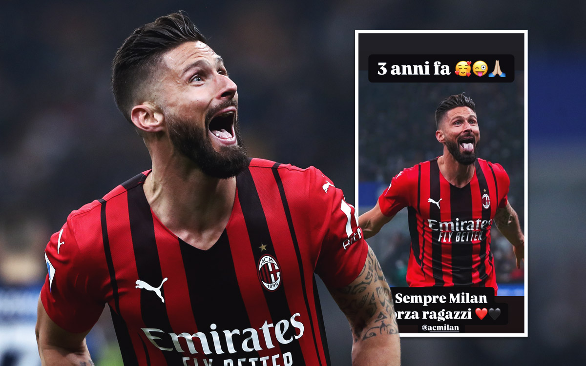 Photo: Giroud remembers iconic brace ahead of Milan vs. Inter - Sempre Milan