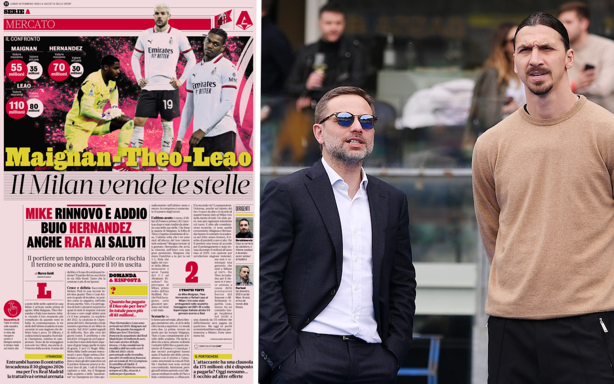 Giorgio Furlani, CEO of AC Milan interacts with Zlatan Ibrahimovic