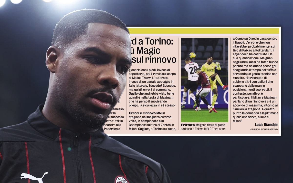 Gazzetta on Maignan after Torino