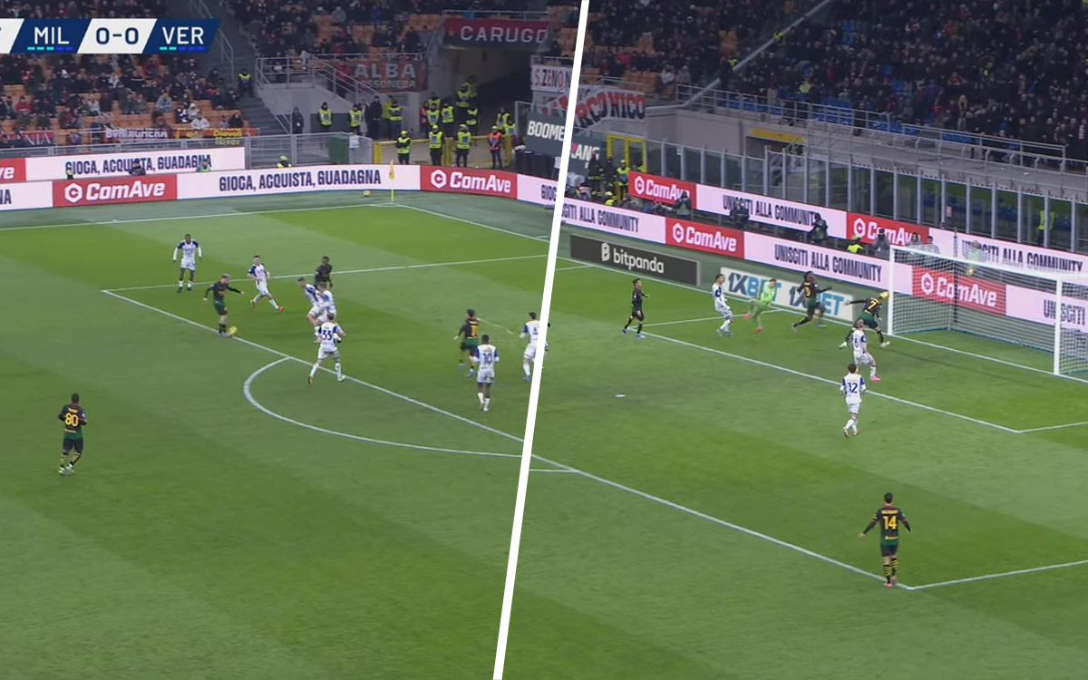 Milan goal vs Verona