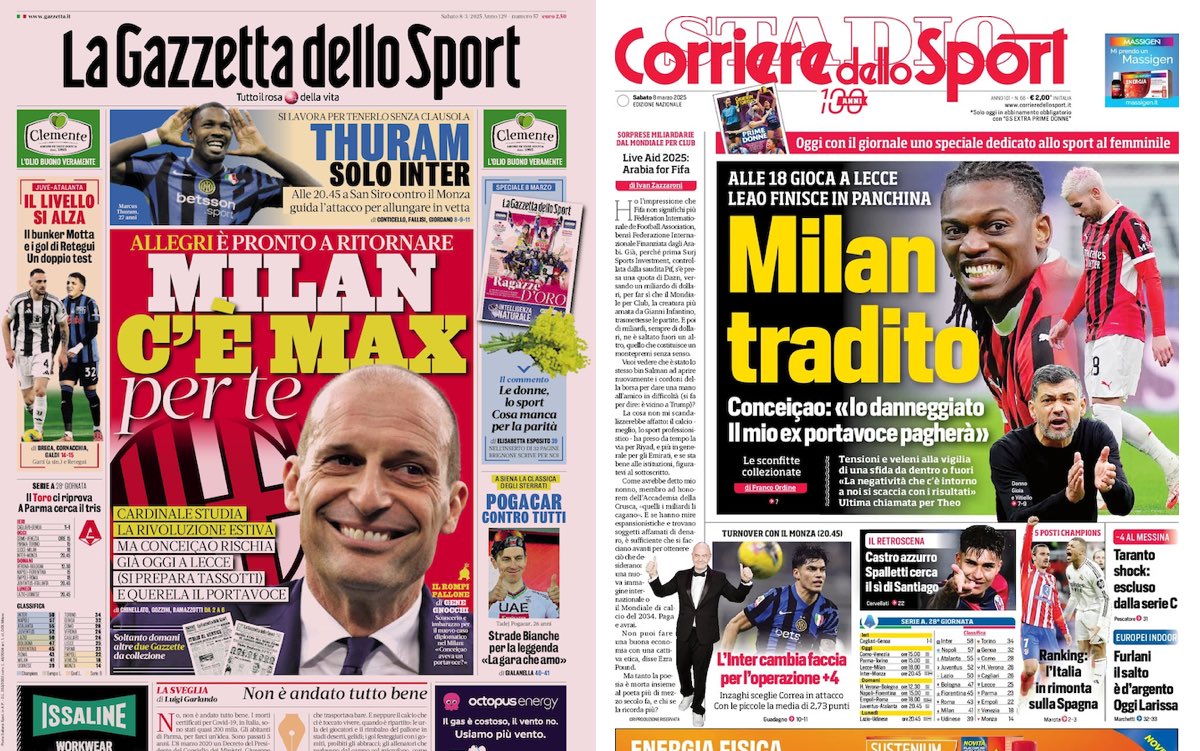 front pages 8 march