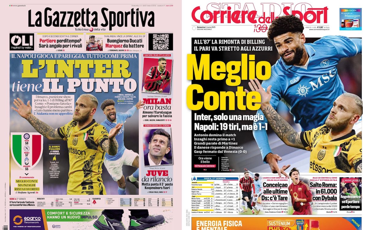 front pages italy 2 march