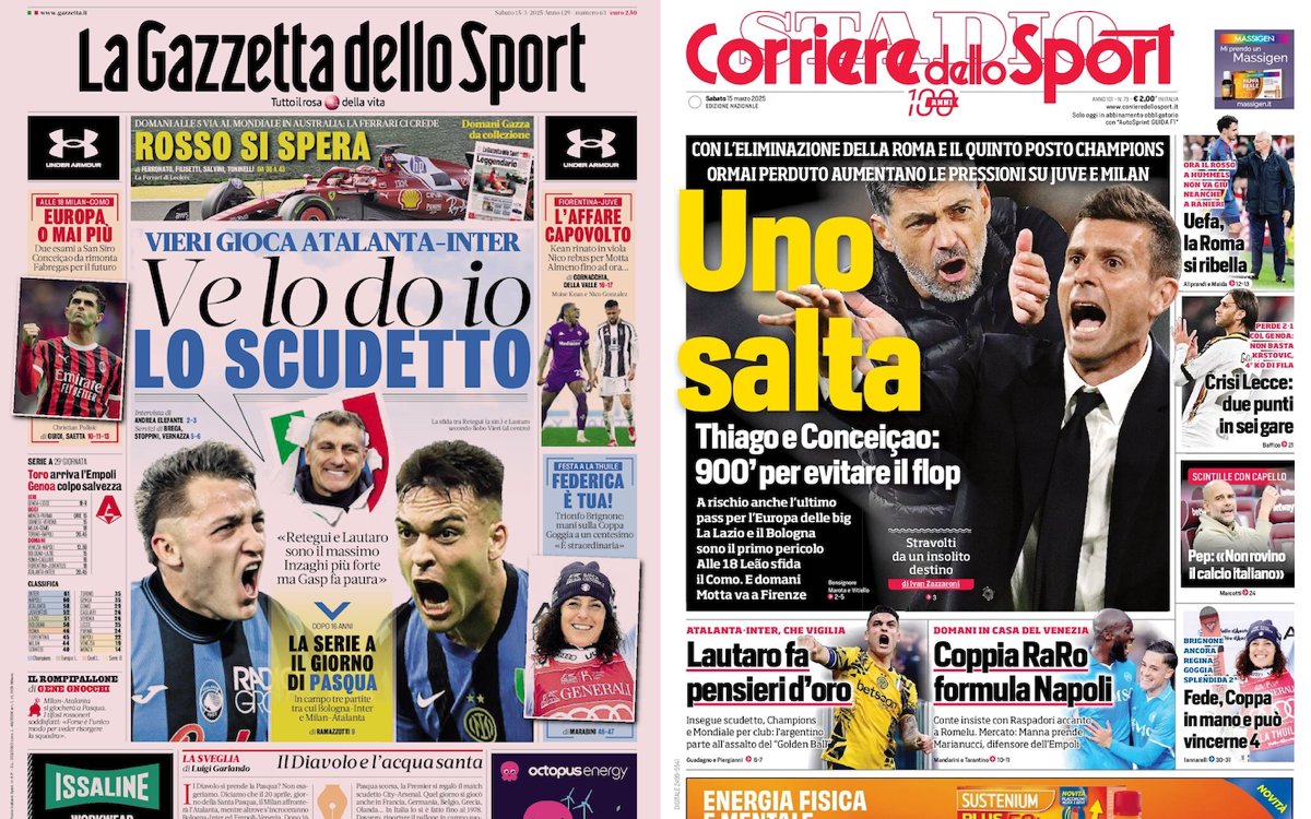 front pages italy 15 march