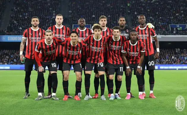 Milan players before Napoli game