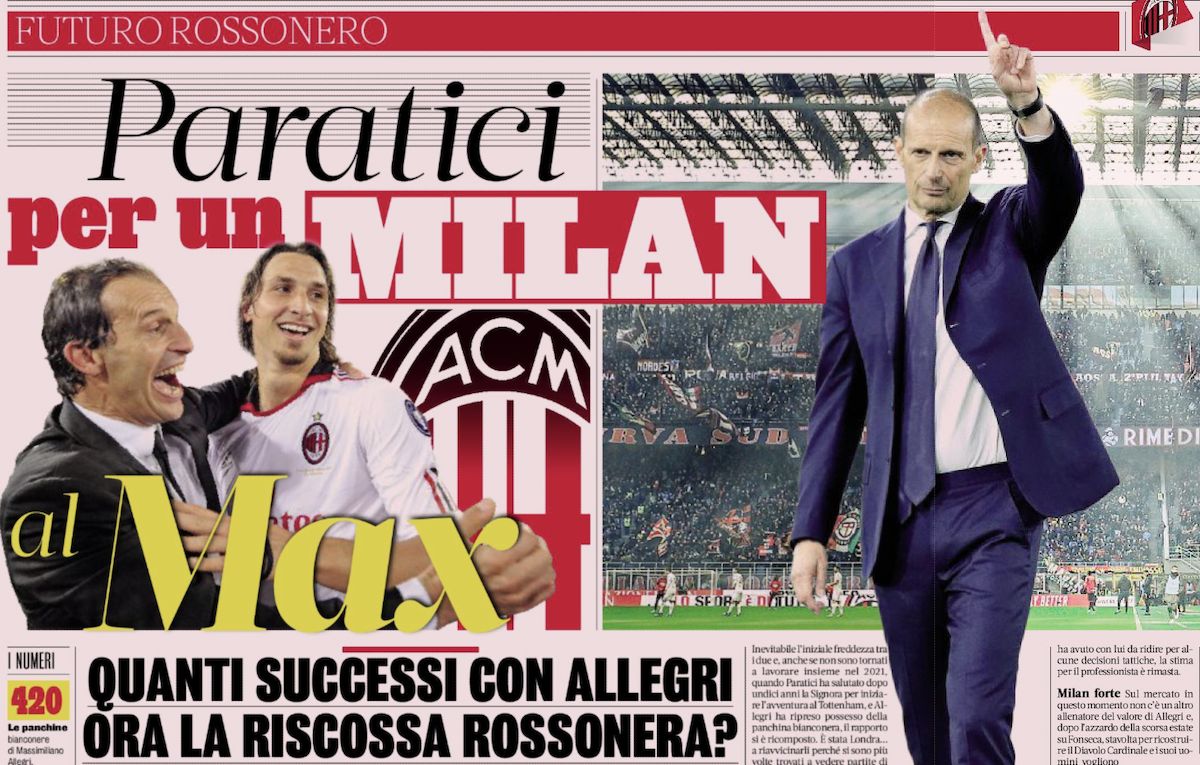 la gazzetta dello sport allegri paratici