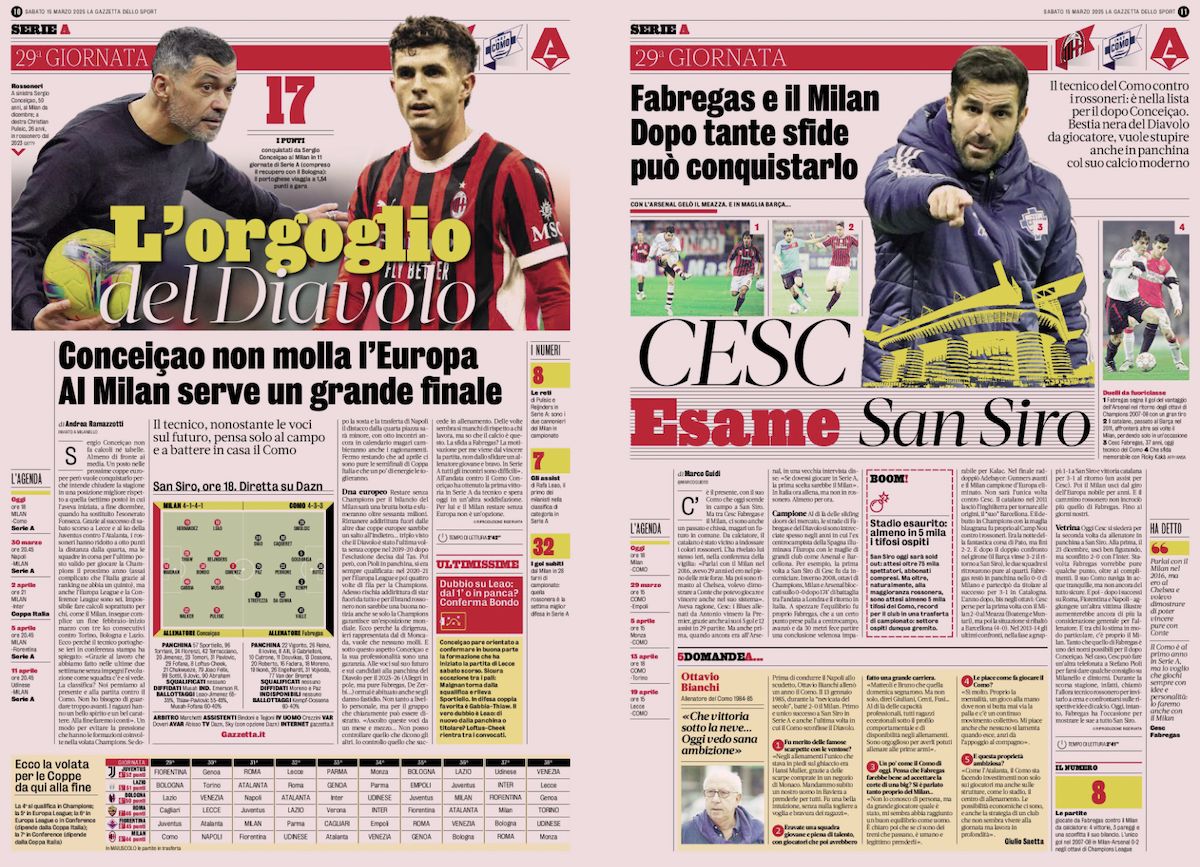 la gazzetta dello sport 15 march
