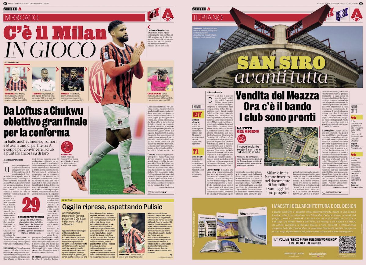 la gazzetta dello sport 25 march