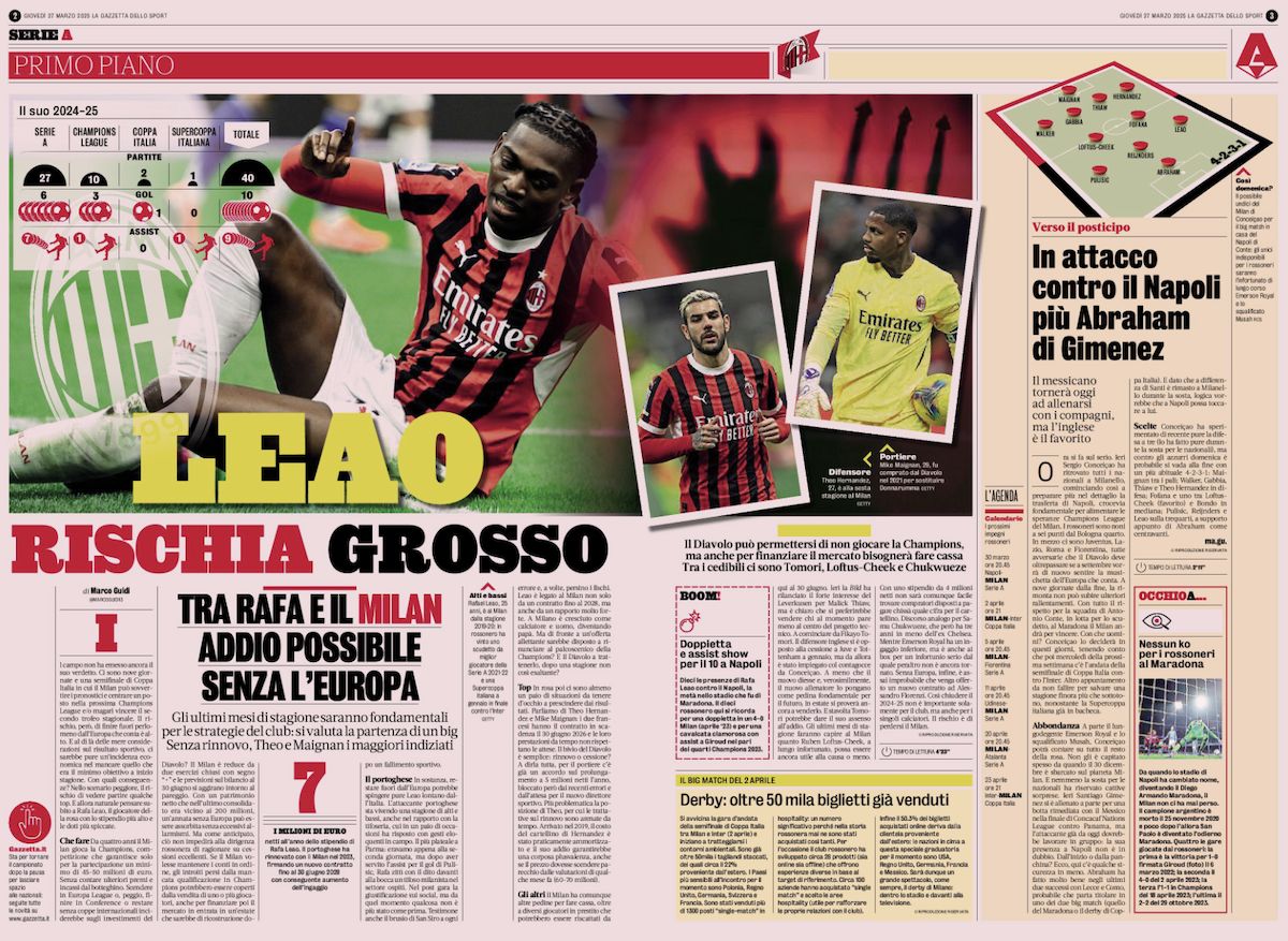 la gazzetta dello sport 27 march