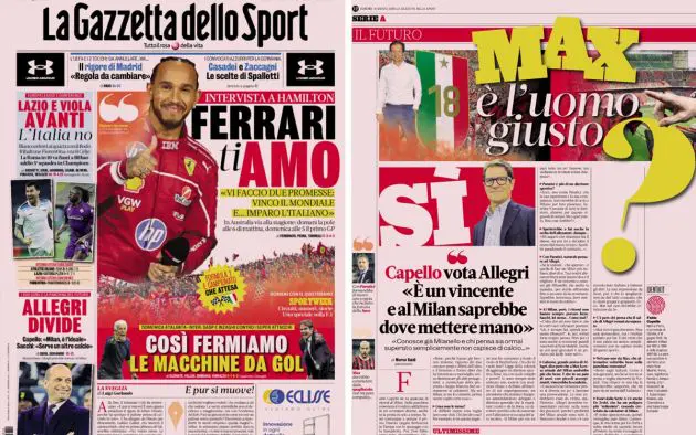 Gazzetta headlines mar 14 2025