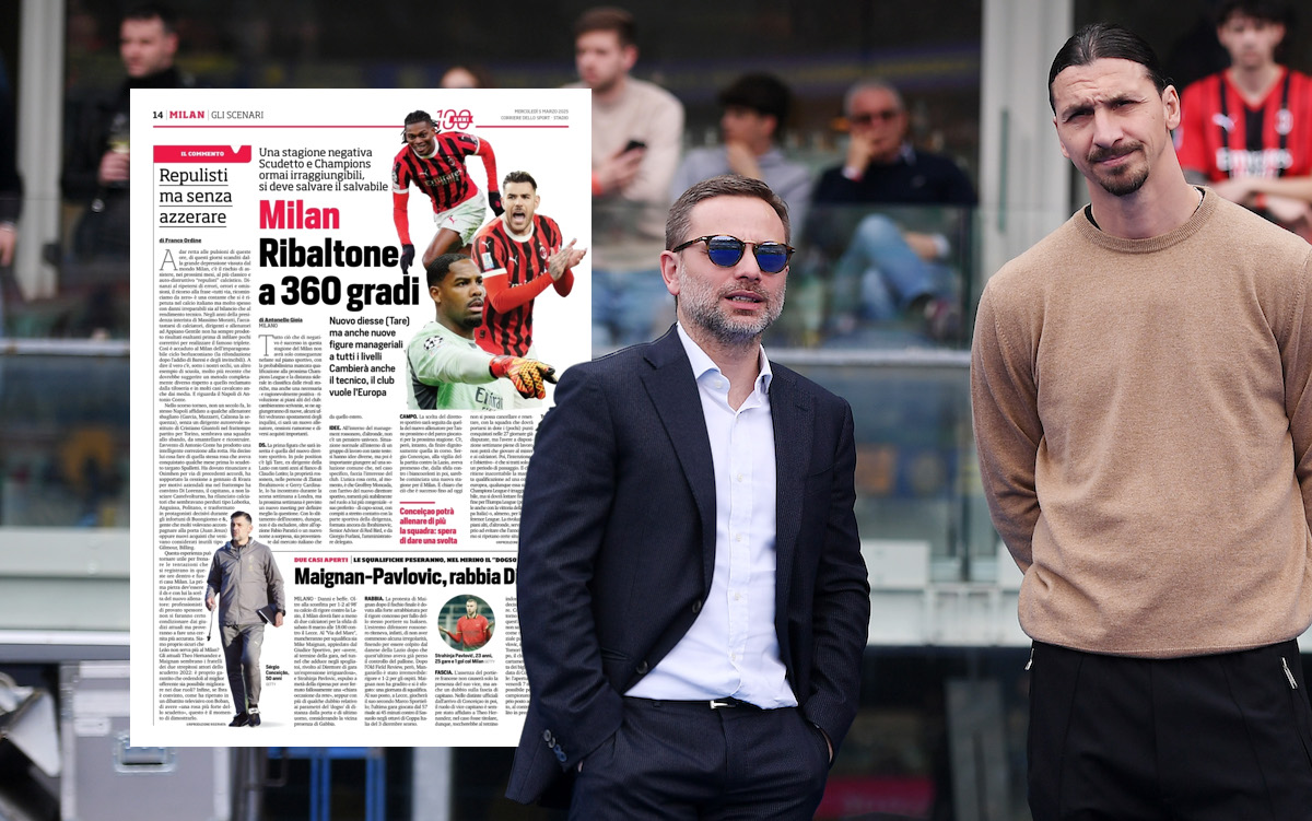 Giorgio Furlani, CEO of AC Milan interacts with Zlatan Ibrahimovic