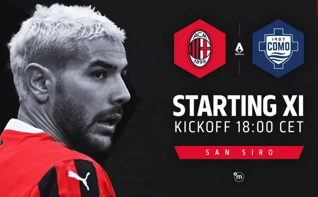 ac milan como official starting XIs