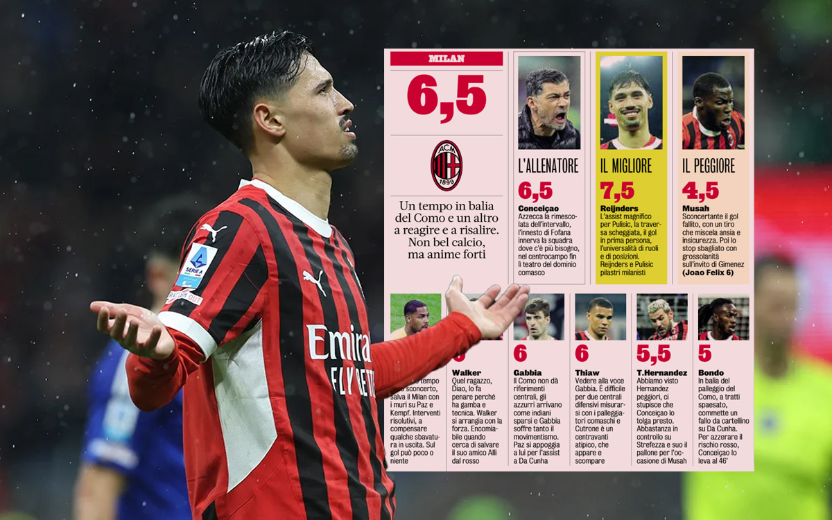 Reijnders gazzetta ratings como