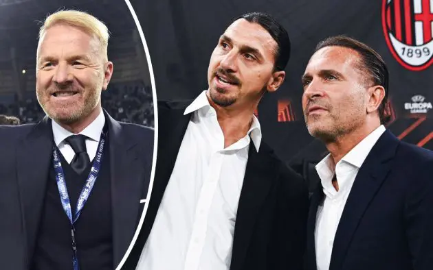 Igli Tare, Zlatan Ibrahimovic and Gerry Cardinale