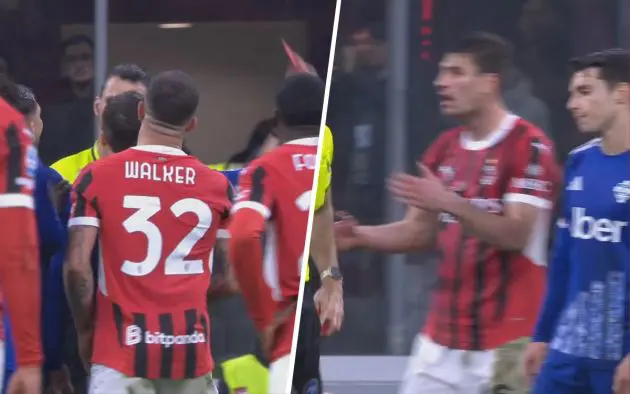 Walker and Gabbia Alli red card