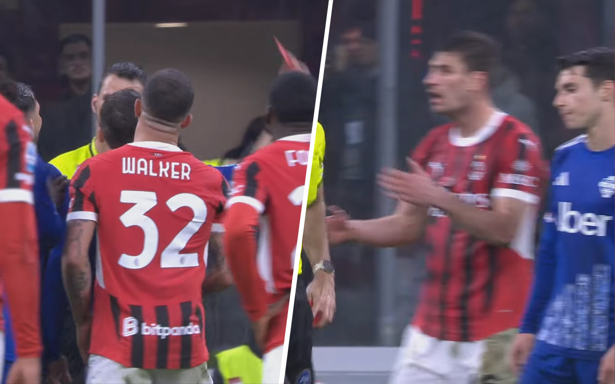 Walker and Gabbia Alli red card