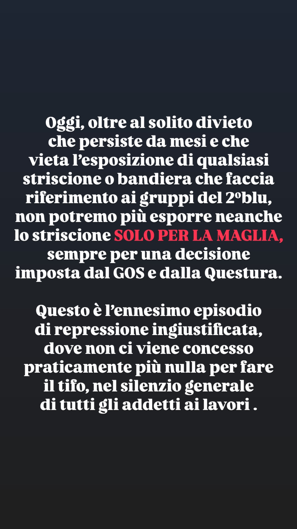 curva sud solo per la maglia