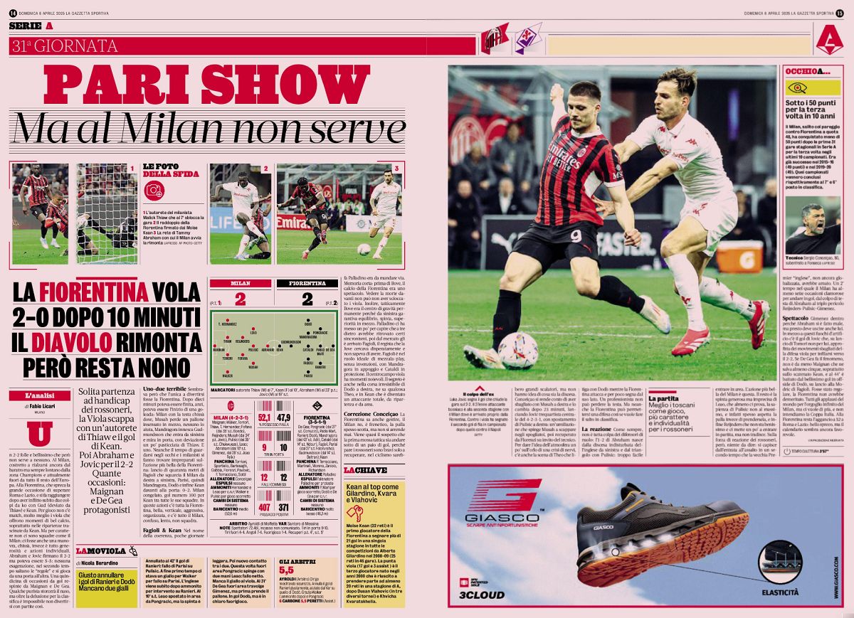 Gazza Milan-Fiorentina