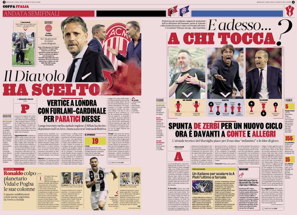 la gazzetta dello sport 2 april