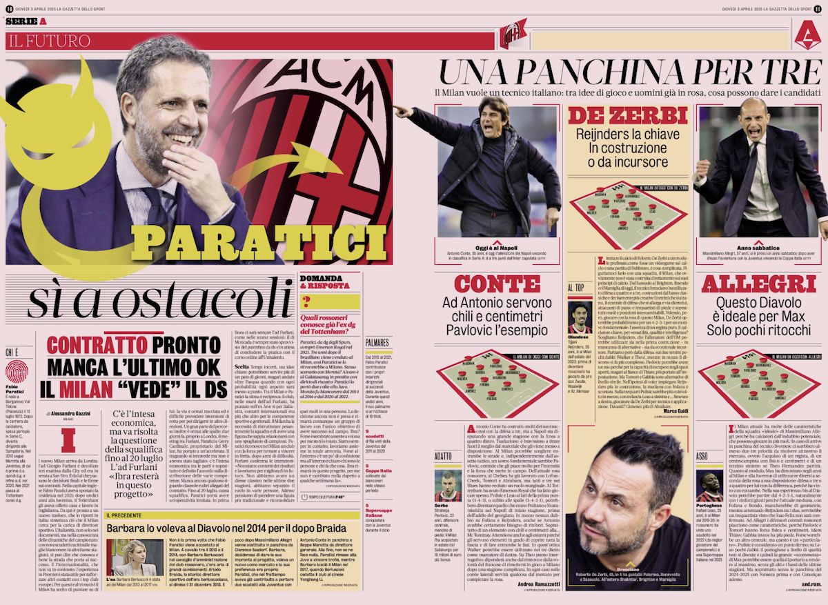 gazzetta dello sport 3 april