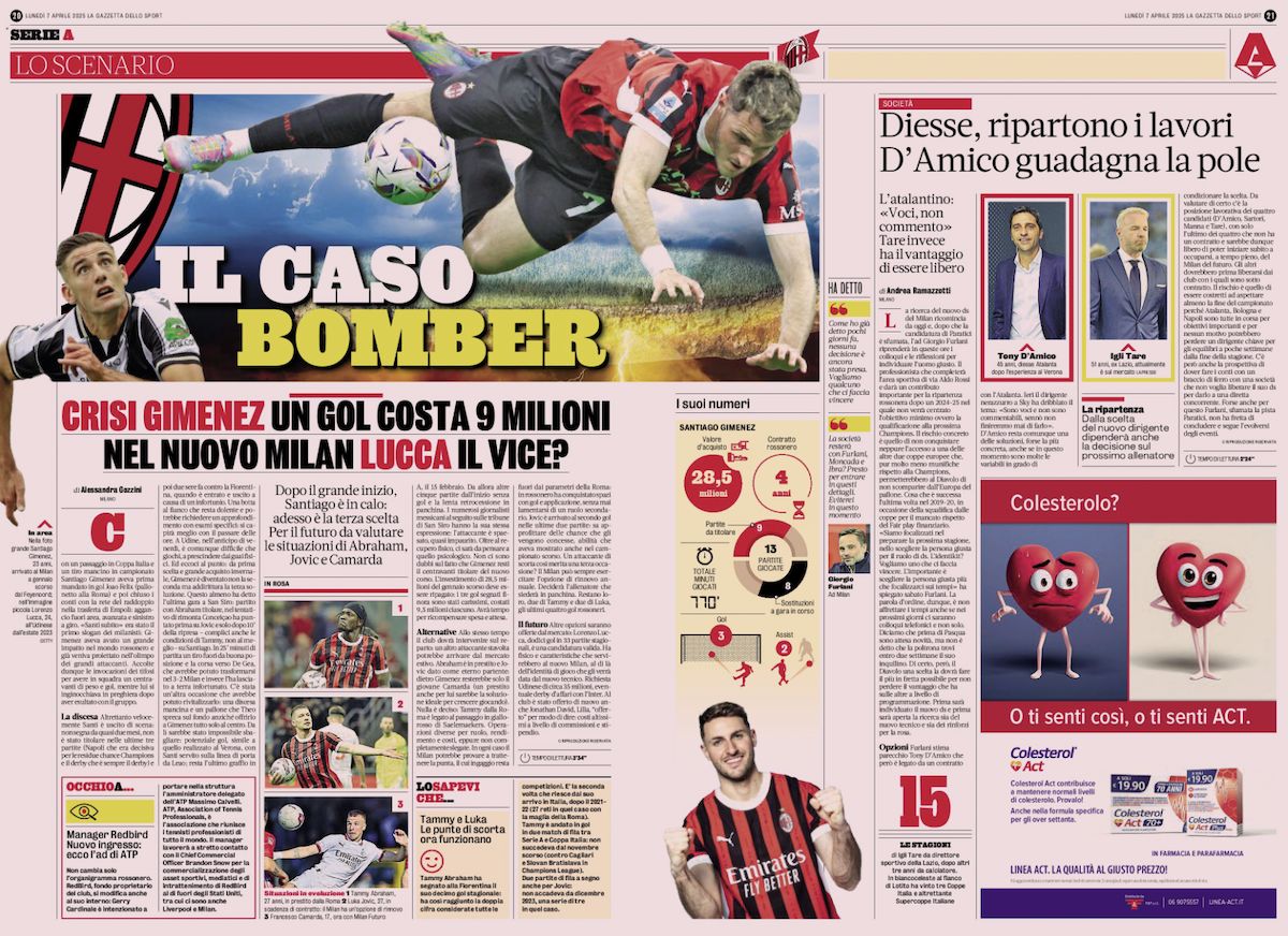 la gazzetta dello sport 7 april