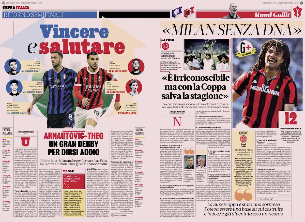gazzetta dello sport 23 april