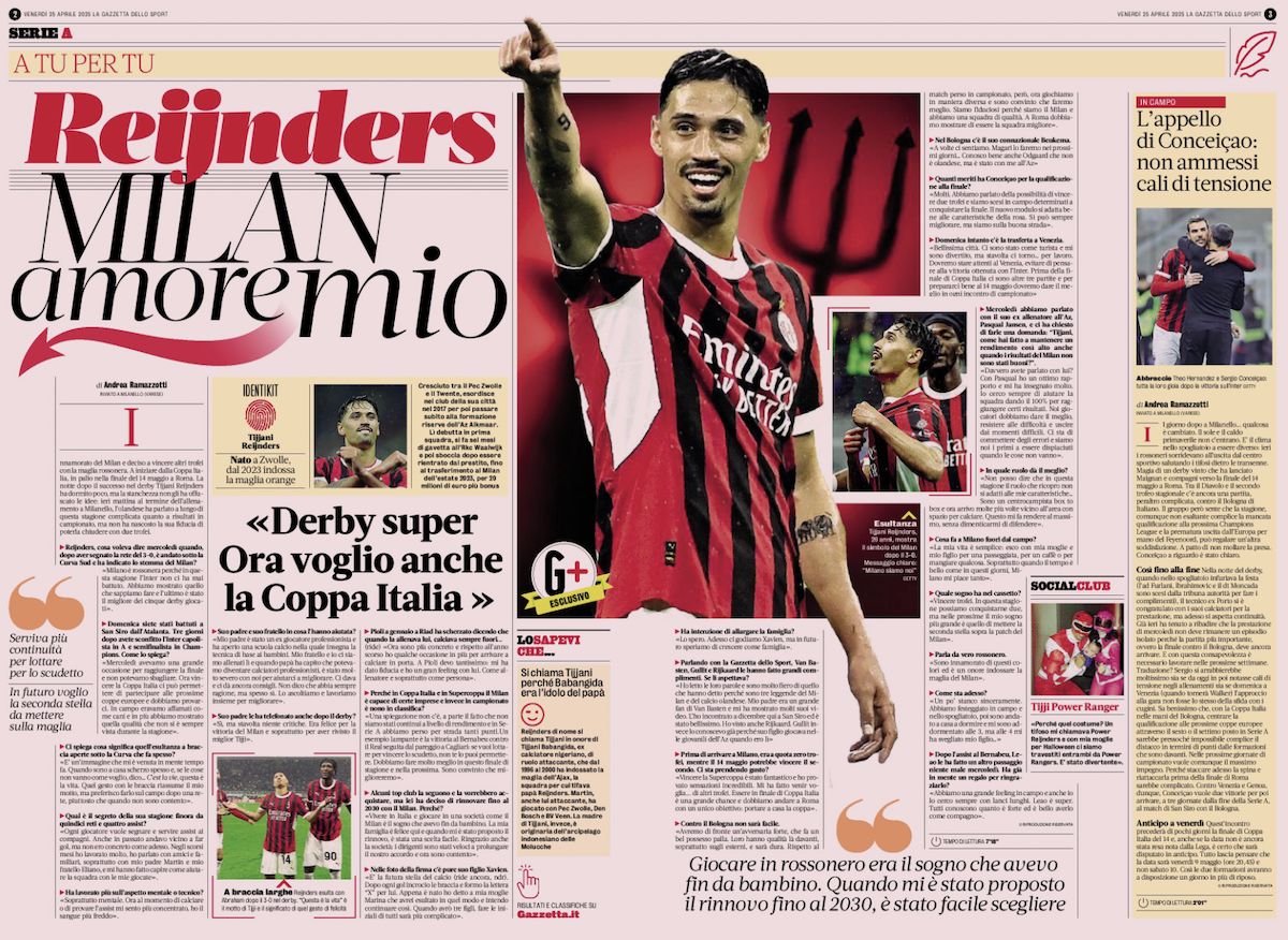 la gazzetta reijnders exclusive