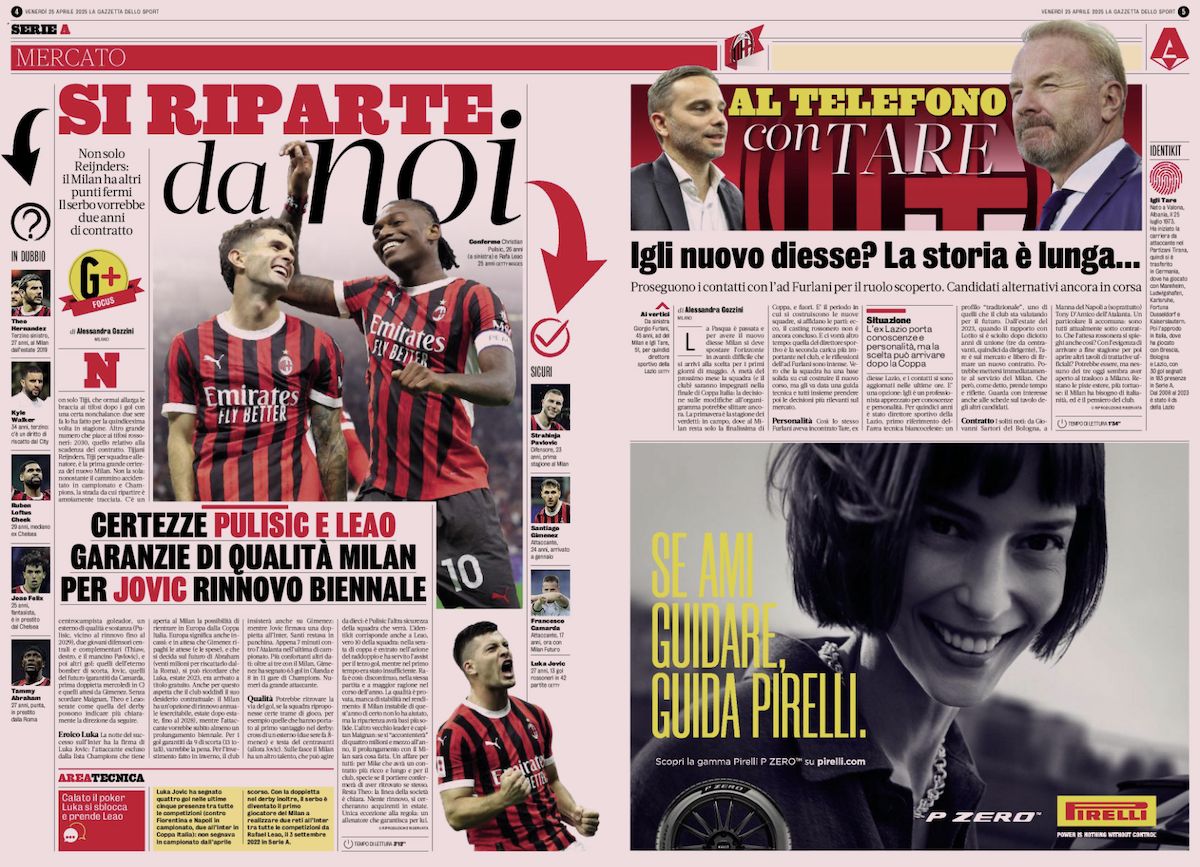 gazzetta dello sport 25 april